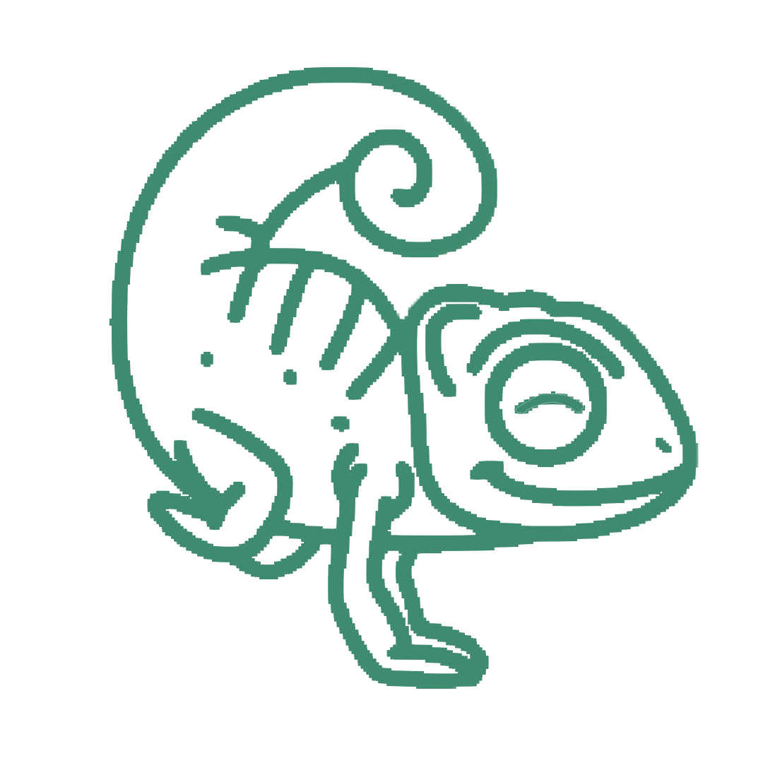 Ilustração de um camaleão verde